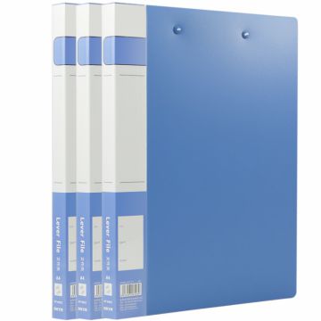 鸿泰文件夹HF-601C 蓝色 单强力夹+插袋