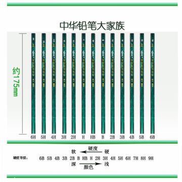 中华铅笔101A、2B、3B、4B